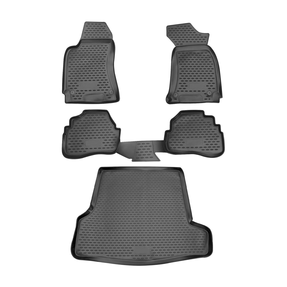 Volkswagen Passat B5 3D Floor-Trunk Mats - Omac - Black - '98-'05